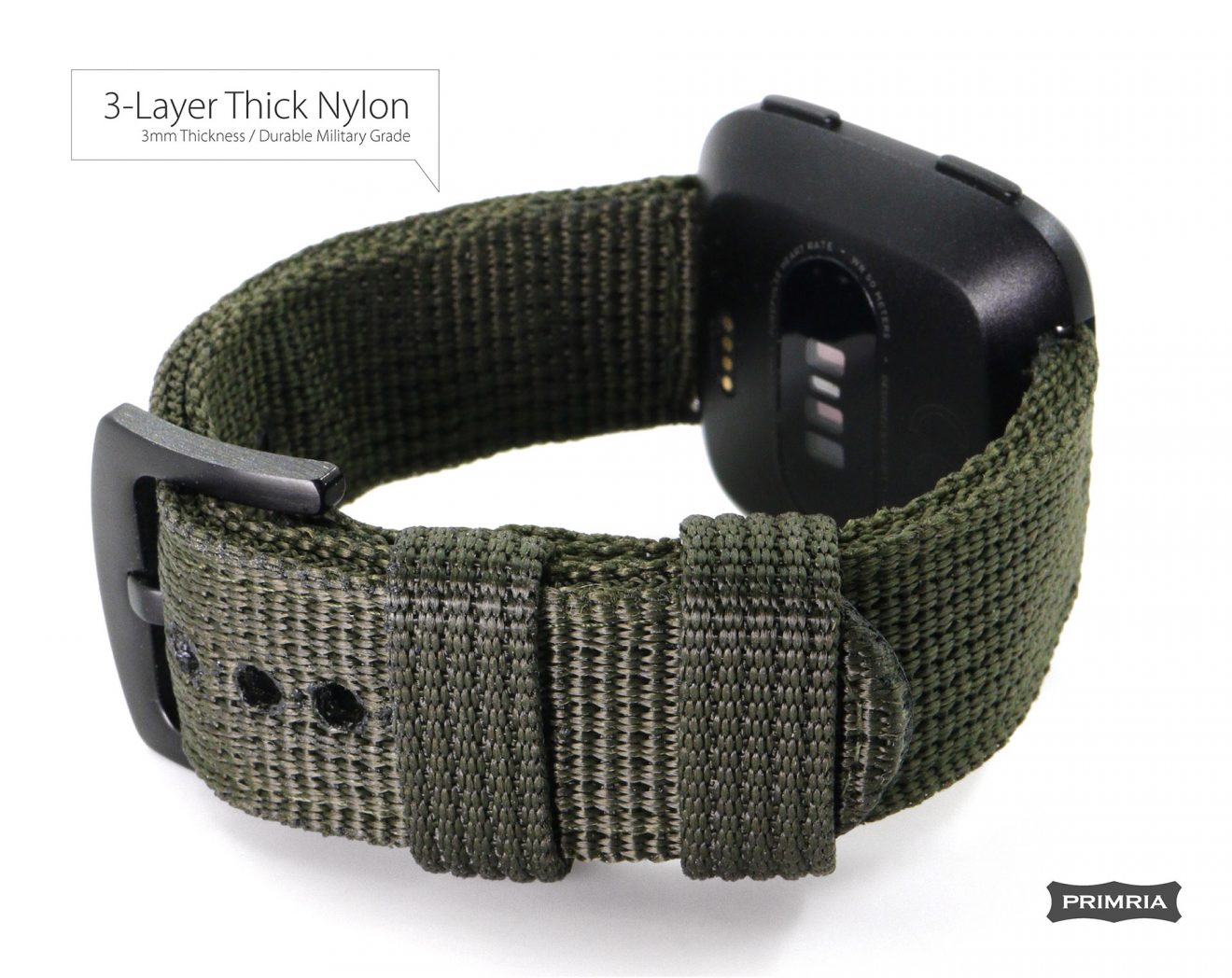 Fitbit Versa 4 / Versa 3 / Versa 2 Sense 2 Nylon Thick Military Heavy
