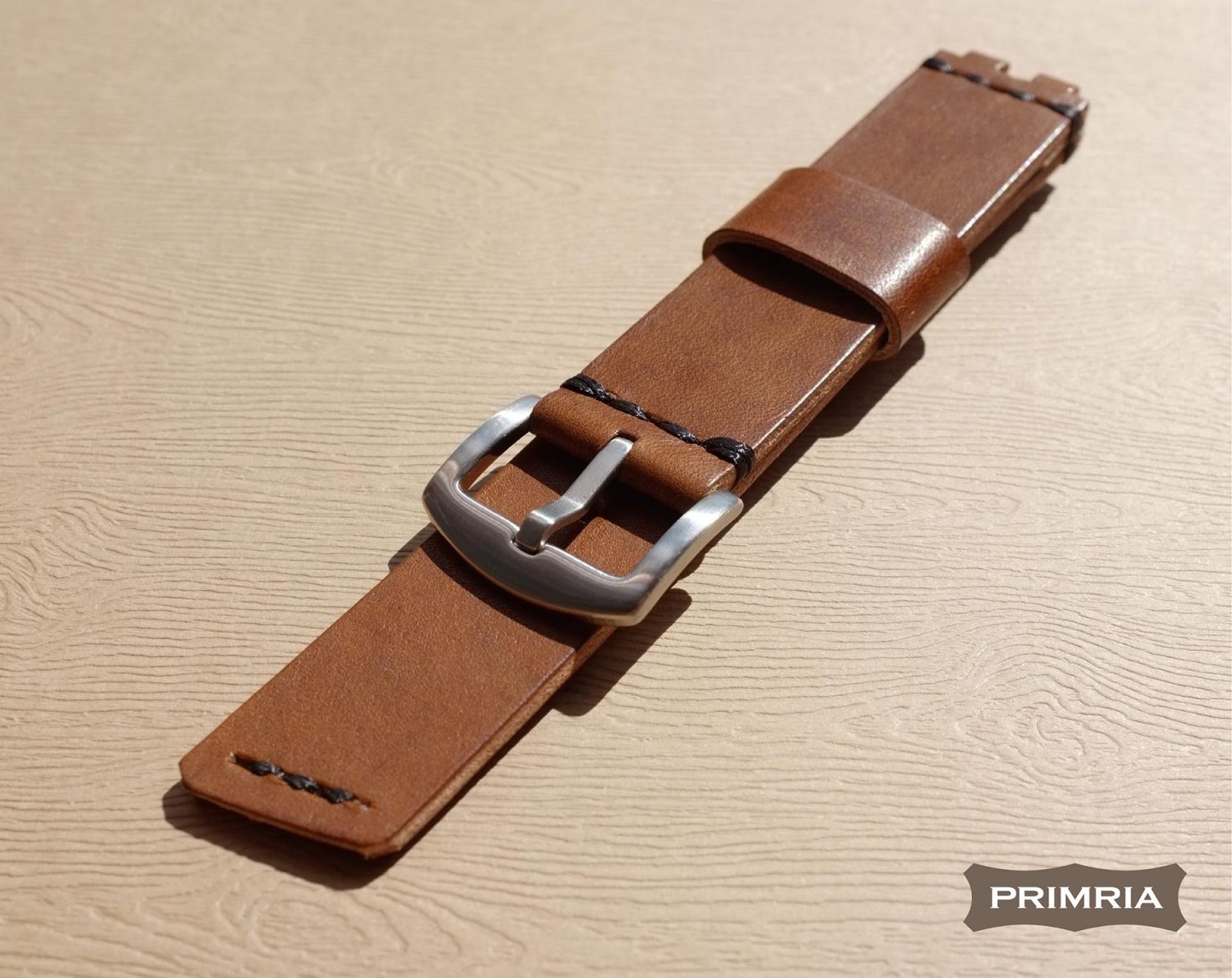 Pebble Steel Leather Straps / Band Coffee Brown PRIMRIA Watch Bands