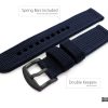 20mm 22mm 24mm Triple layer 2-piece military nylon diver band strap sport band - Navy Blue - Image 4
