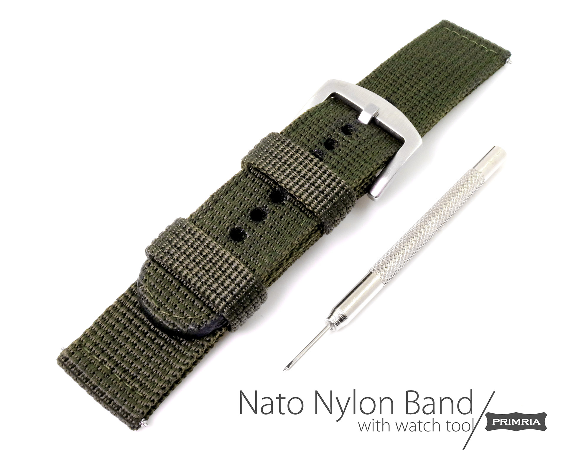 Green Woven Fabric Nylon Military Watch Strap