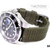 Triple layer 2-piece nylon military thick profile heavy duty watch straps sport watch bands - Army Green - Image 2