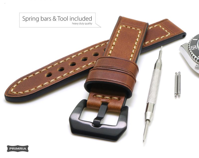 Vintage saddle genuine 70s leather bands – Cognac Brown - PRIMRIA Watch ...