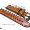 Samsung Galaxy Watch 6 5 4 3 45mm 41mm 46mm 42mm Vintage 70s Leather Bands - Cognac Brown - Image 3