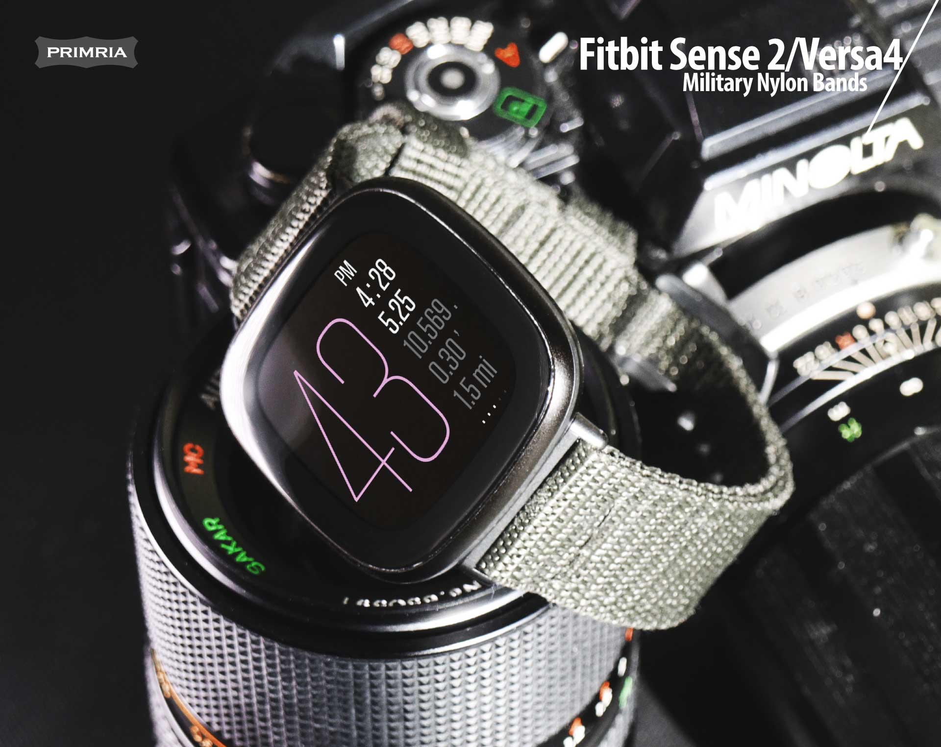 Cinturino In Nylon Per Fitbit Versa 2/1/Lite - Morbido E Sportivo - Nero Unisex