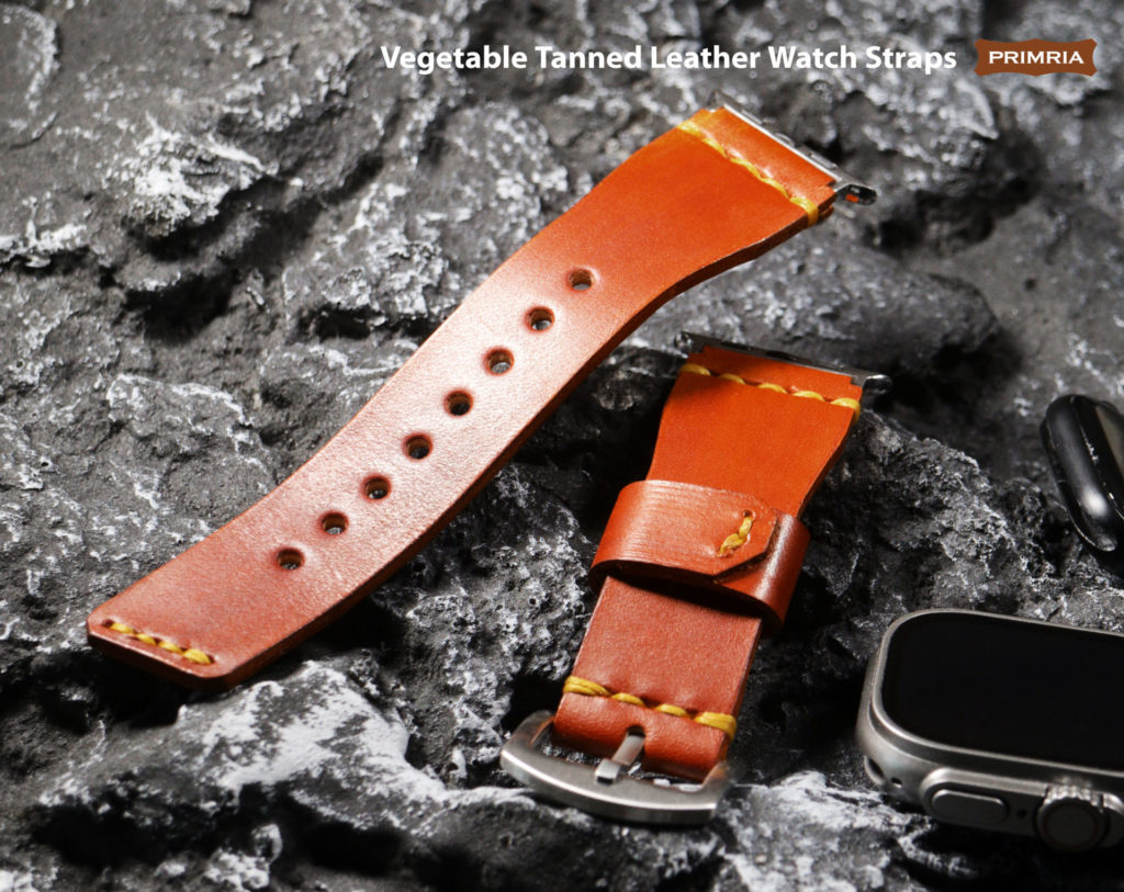 Apple Watch Ultra 2 Band 49mm SADDLE DOUBLEBONDED Tapered Wide Leather Strap Compatible with