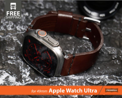 Apple Watch Wide Mens Tapered Leather Bands Compatible All Series Ultra 2 with sculpted curves