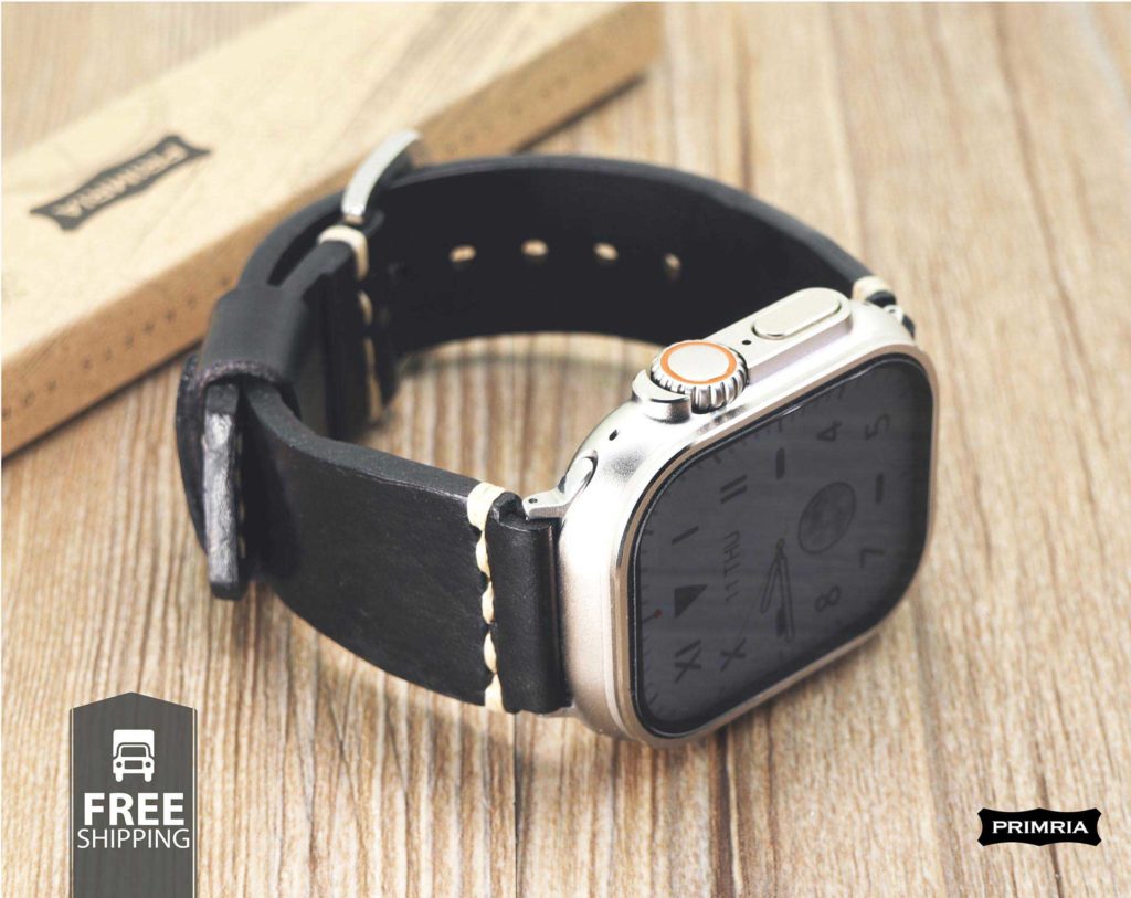 Apple Watch Series 9 8 7 Ultra 2 Wide Tapered Leather Bands PRIMRIA