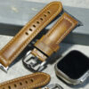 Copper Brown Genuine Leather Straps Bands for Apple Watch Ultra Series 46mm 44mm