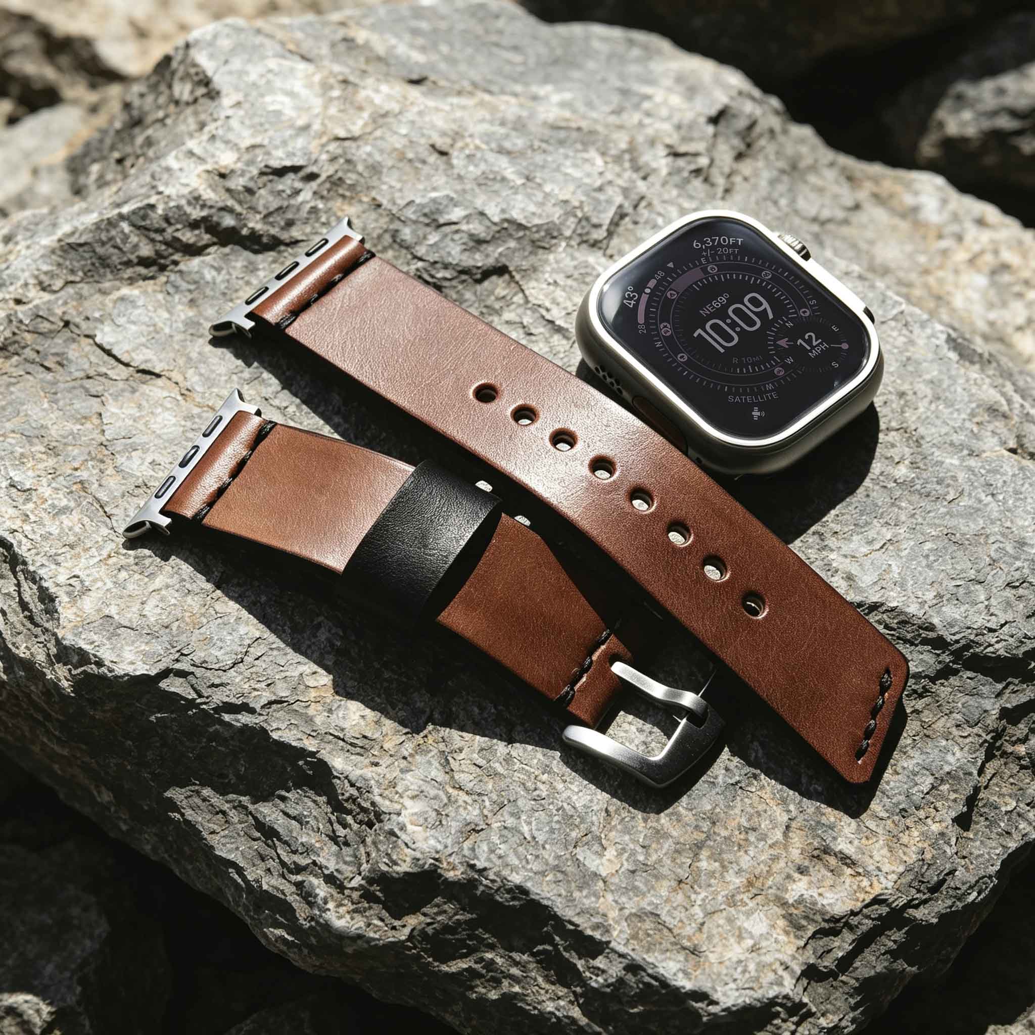Apple Watch Series Ultra Full Grain Saddle Leather Straps